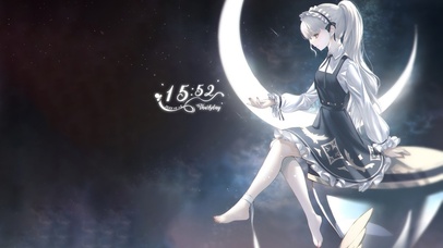 4K唯美治愈星空月亮女孩