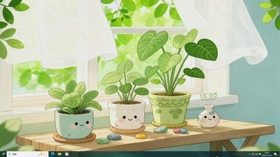 窗台绿植温馨角落