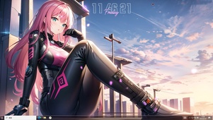 4k可爱粉毛紧身衣美少女