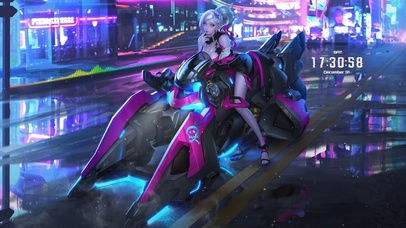 赛博朋克机车美女