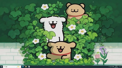 鲜花从线条狗