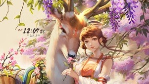 唯美古风仙鹿女孩