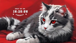 红韵中的赤瞳灵猫