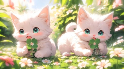 4k四叶草猫咪