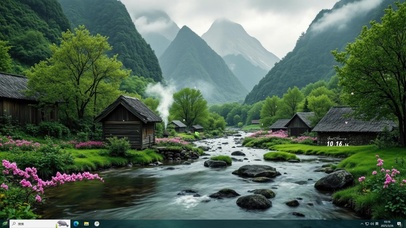 春天峡谷村庄主题