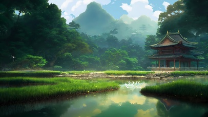 治愈 夏日山中凉亭