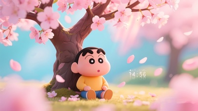 樱花树下呆萌小新