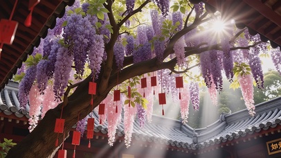 皆如所愿紫藤花