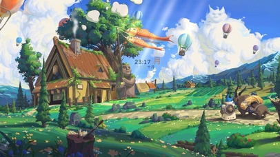 4k 治愈护眼蓝天牧场小屋