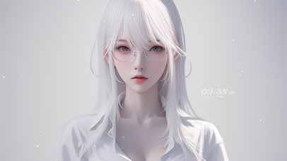 纯白眼镜女孩