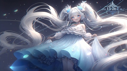 唯美银白双马尾少女