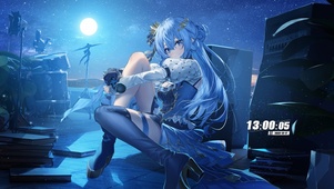 夜晚月光女孩