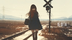 唯美雪景少女