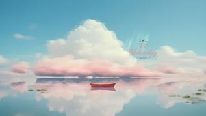 静心湖泊小船