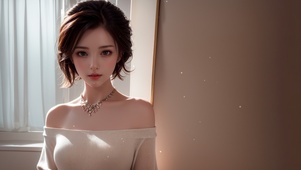 清纯性感露肩美女