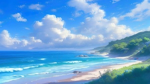 晴天蓝色海岸