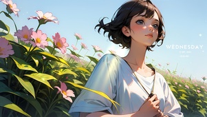 花田中的少女