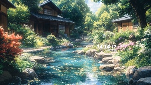 古寺后院小溪