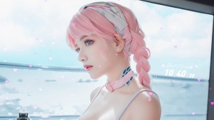 粉发美少女