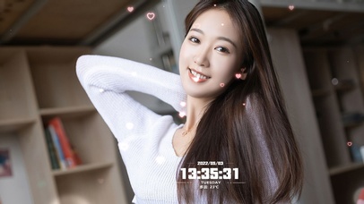 爱笑的长发学妹