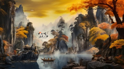 4K唯美古风水墨山水美景