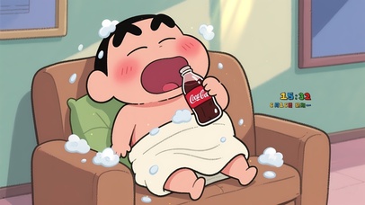 蜡笔小新喝可乐