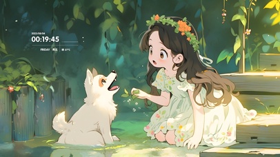 旧漫 夏日小狗和少女