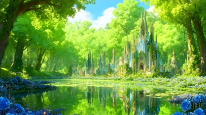 护眼绿色童话森林失落城堡