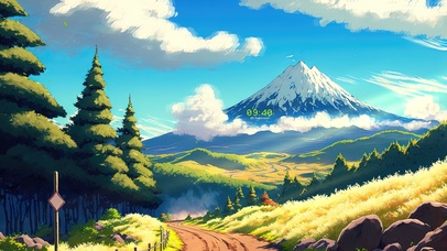 4K唯美治愈动漫雪山森林