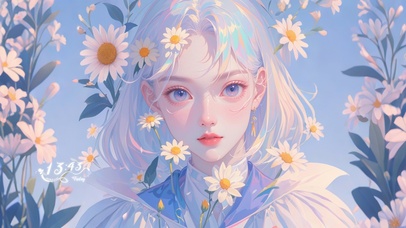 4K清新小雏菊女孩