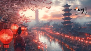 古镇湖畔阁楼