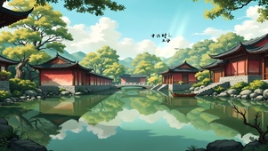 幽静园林庭院