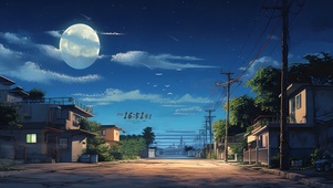 夜晚街道乡村