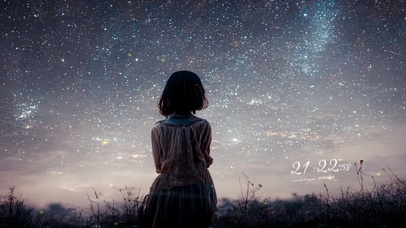 唯美银河下的女孩