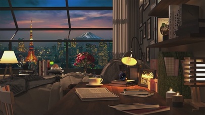 唯美治愈浪漫城市房间