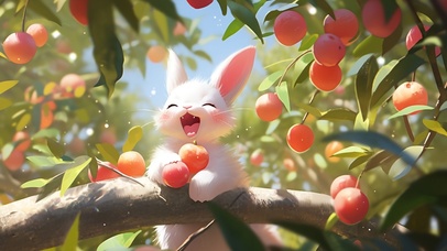 奇妙小兔丰收壁纸天天有好运