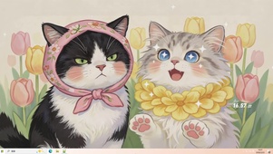 可爱郁金香猫咪