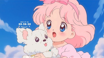 4k可爱卡通女孩	