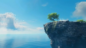 海边的悬崖小树