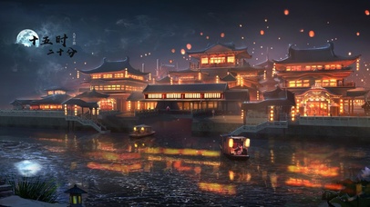 4K 古风古城夜景梦幻西游