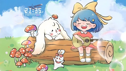 唯美治愈吉他小女孩