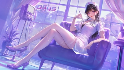 粉色调美女护士