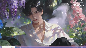 花丛中的美男子