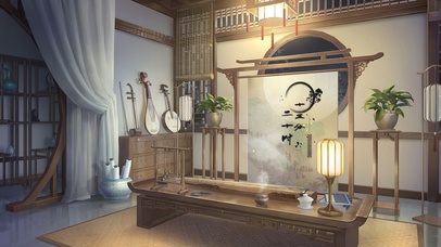 唯美古风书法琴室