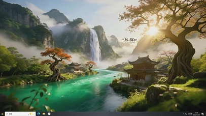山水秘境瀑布