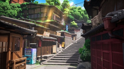 治愈日式街道台阶
