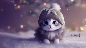 冬雪猫咪
