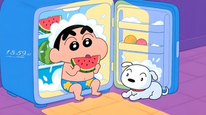 夏日凉爽冰西瓜