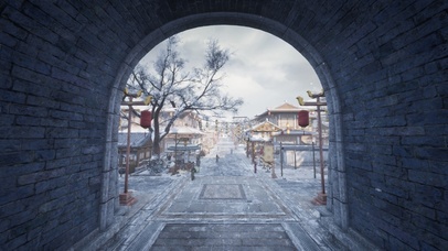 雪中城门街景