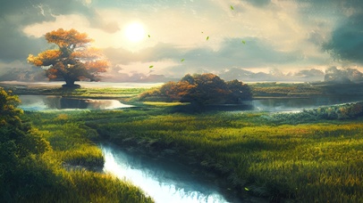 秋天傍晚的原野